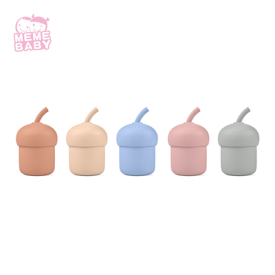 Baby Silicone Sippy Cup Custom Color Round Shape Children Dinnerware Tableware
