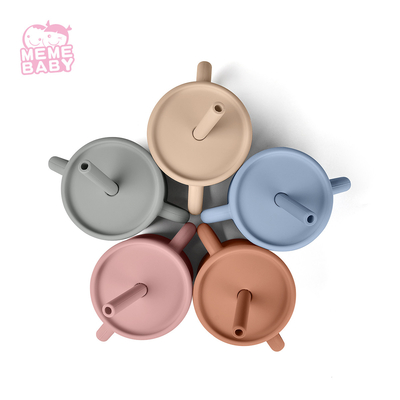Drinkware Silicone Sippy Straw Cup Blue Beige Pink Color