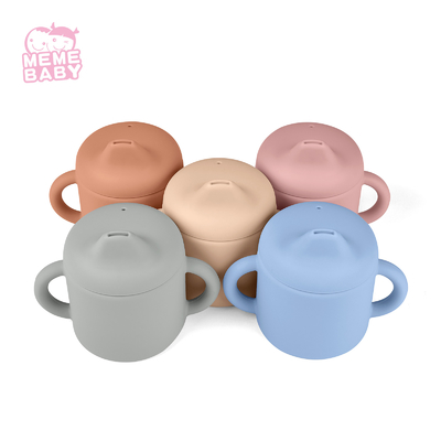 Kids Training Sippy Straw Cup Food Grade Silicone Easy To Grab