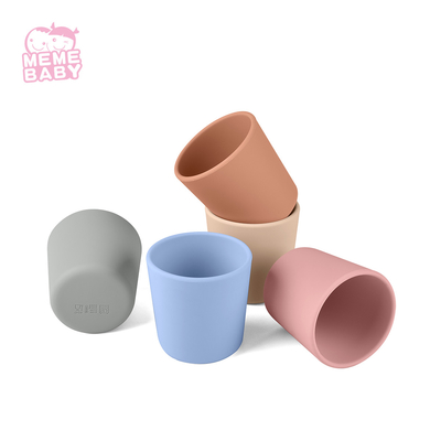 Collapsible Silicone Baby Cup Set School Kids Adult Space Silk Debossed Logo