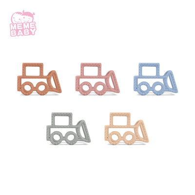 Non Toxic Silicone Molar Teether Chewable Cute Disney Car Kids Play Teething Rattle Toy