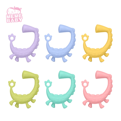 Bpa Free Funny Dinosaur Chew Silicone Baby Teether For Toddler