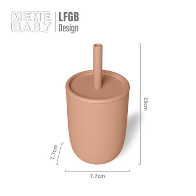 Leakproof Silicone Baby Cup With Sippy Lids Toddler Drinking Cup