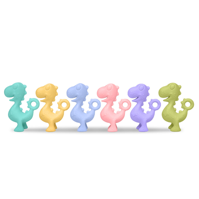 Dinosaur Soft Silicone Teether Multiple Colors Easy To Grasp