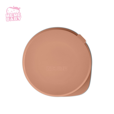 Self Feeding Silicone Dinner Plate Divided Food Grade Beige Color