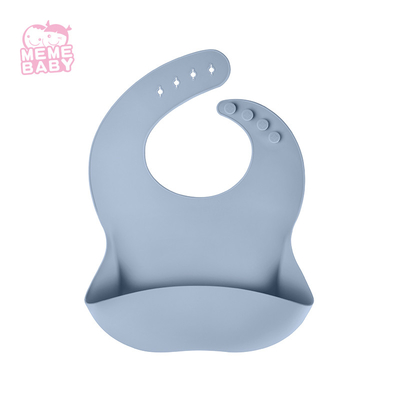 Toddlers Adjustable Waterproof Silicone Bibs With Food Catcher