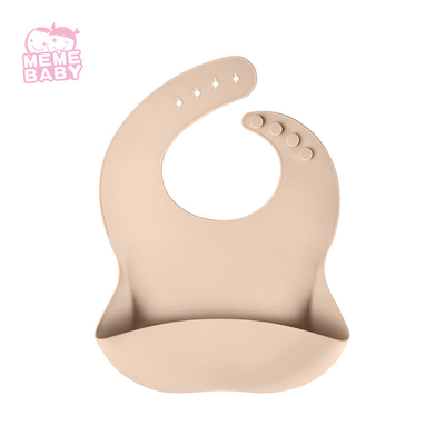 Toddlers Adjustable Waterproof Silicone Bibs With Food Catcher