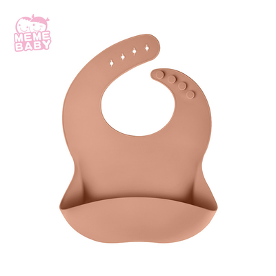 Toddlers Adjustable Waterproof Silicone Bibs With Food Catcher