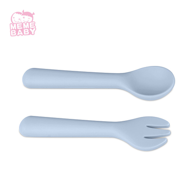SGS Certified Food Grade Silicone Spoon And Fork Kids Utensils