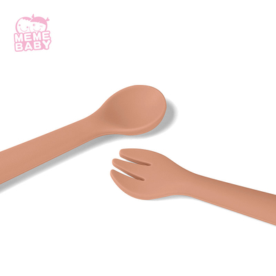 Baby Training Kids Fork And Spoon Rust Color Temperature Resistance