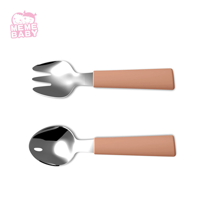 BPA Free Food Grade Stainless Spoon And Fork Set Silicone Silverware