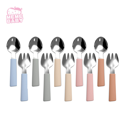 CE Approval Silicone Fork And Spoon Set Stainless Steel Spoon Fork Customized