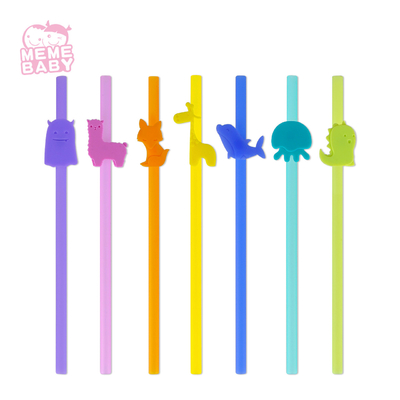 Flexible Food Grade Silicone Soft Reusable Straws For Kids