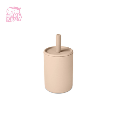 Reusable Nordic Silicone Drinking Cup 175ml With Lid And Straw