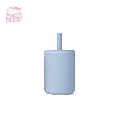Silicone Straw Cup Baby Infant Learning Custom Color Easy To Grab