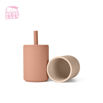 Reusable Nordic Silicone Drinking Cup 175ml With Lid And Straw
