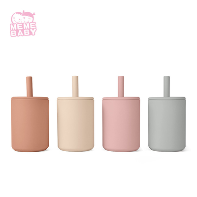 Reusable Nordic Silicone Drinking Cup 175ml With Lid And Straw