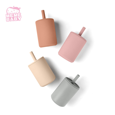 Silicone Straw Cup Baby Infant Learning Custom Color Easy To Grab