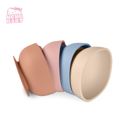 Leak Proof Square Lightweight Silicone Bottom Mixing Bowls Set Infant Kid