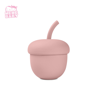 Cute Acorn Shape No Spill Silicone Baby Cup For Baby Care Room