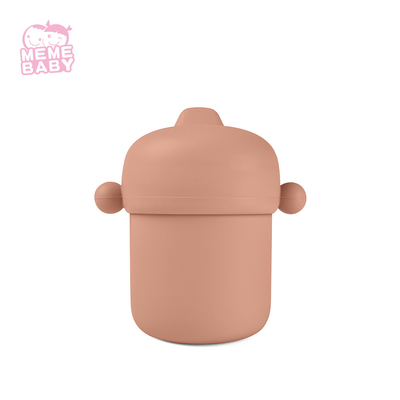 150g Soft Texture Silicone Baby Cup Leak Proof Rust Grey Beige Color