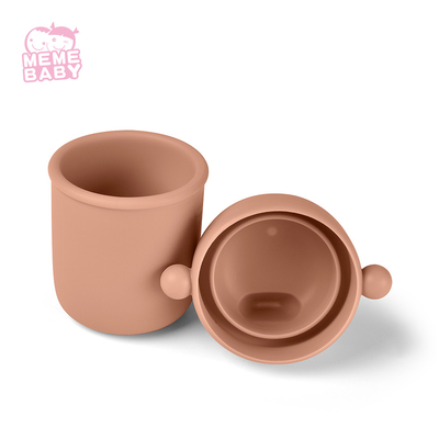 Leak Proof 230 Degree Silicone Baby Cup Beige Pink Rust Grey Blue
