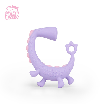 Cute Brachiosaurus Teething Ring Pacifier Customized Easy To Grasp