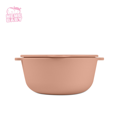 Silicone Baby Bowl Set Dust Proof Lid Double Handles Eco Friendly