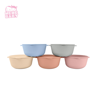 Silicone Bowl Set Baby Dinner Food Soup Salad Unbreakable With Lid