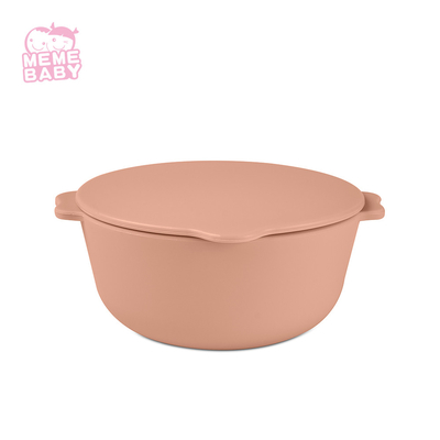 Silicone Bowl Set Baby Dinner Food Soup Salad Unbreakable With Lid