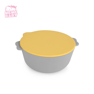 100% Food Grade Silicone Weaning Suction Bowls With Lid BPA Free