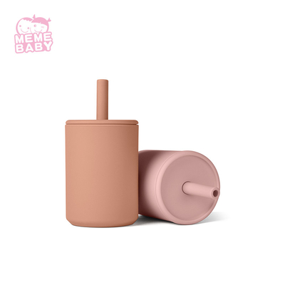 6oz Silicone Lid Sippy Cup Custom Silicone Drinking Cups Reusable Temperature Resistance