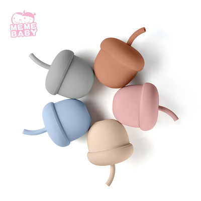 Memebaby Reusable Silicone Baby Cup With Straw High Temperature Resistance