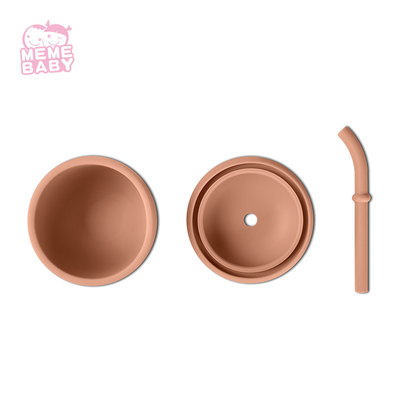 Memebaby Reusable Silicone Baby Cup With Straw High Temperature Resistance