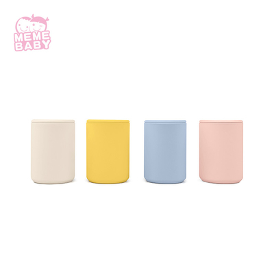 Reusable 100% Food Grade Silicone Sippy Cup 6m+ Non Spill With Straw