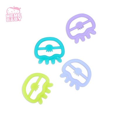 LFGB Approved Massage Teether Soft Silicone Jellyfish Shape For Kids