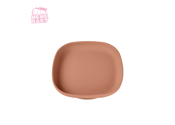 Square Dishwasher Safe Silicone Weaning Plate Non Slip Multiple Colors