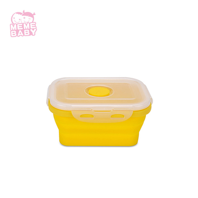 Leakproof Food Grade Silicone Tableware Set Collapsible Lunch Box Rectangle