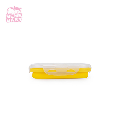 Leakproof Food Grade Silicone Tableware Set Collapsible Lunch Box Rectangle