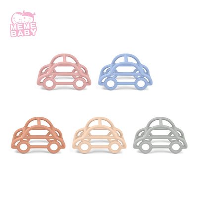 Food Grade Safe Soft Silicone Teether Chew Toy Gift Set Cute Car Shape