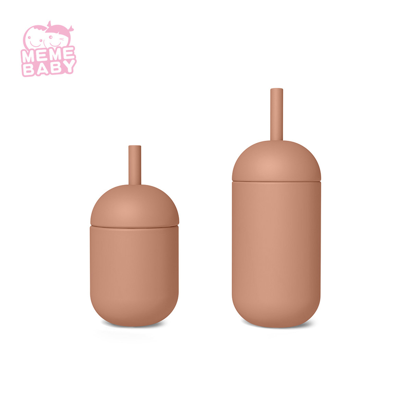 Spill Proof Silicone Sippy Cup With Lids Kids Straw Cup 300ml