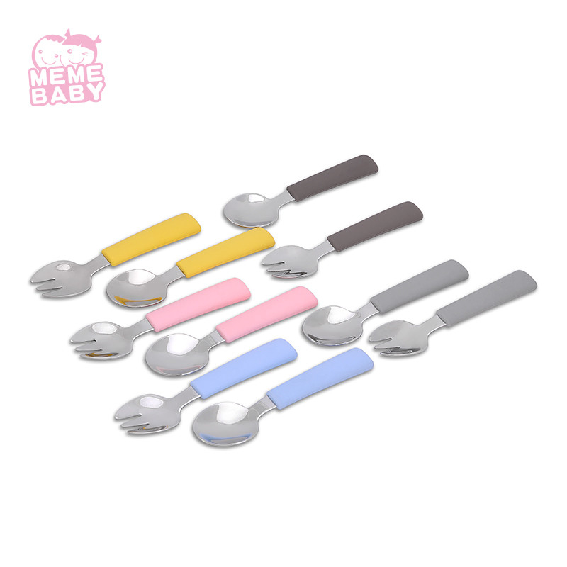Food Grade Children Knife Fork And Spoon Set SS Cutlery Kit Eco Friendly