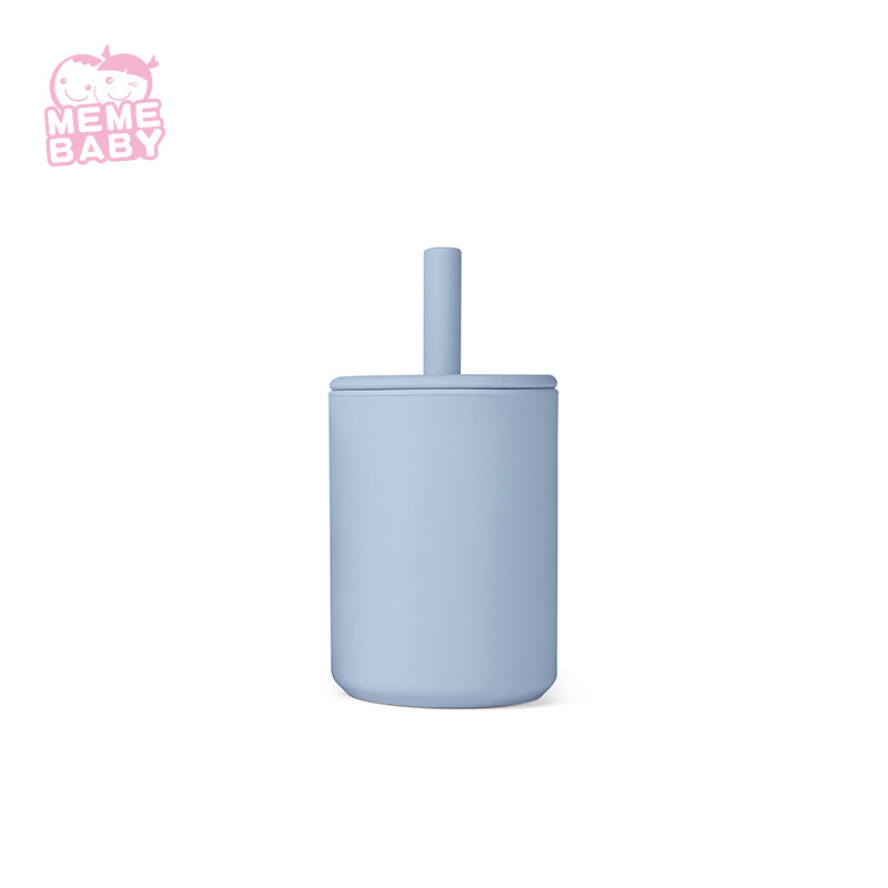 Silicone Straw Cup Baby Infant Learning Custom Color Easy To Grab