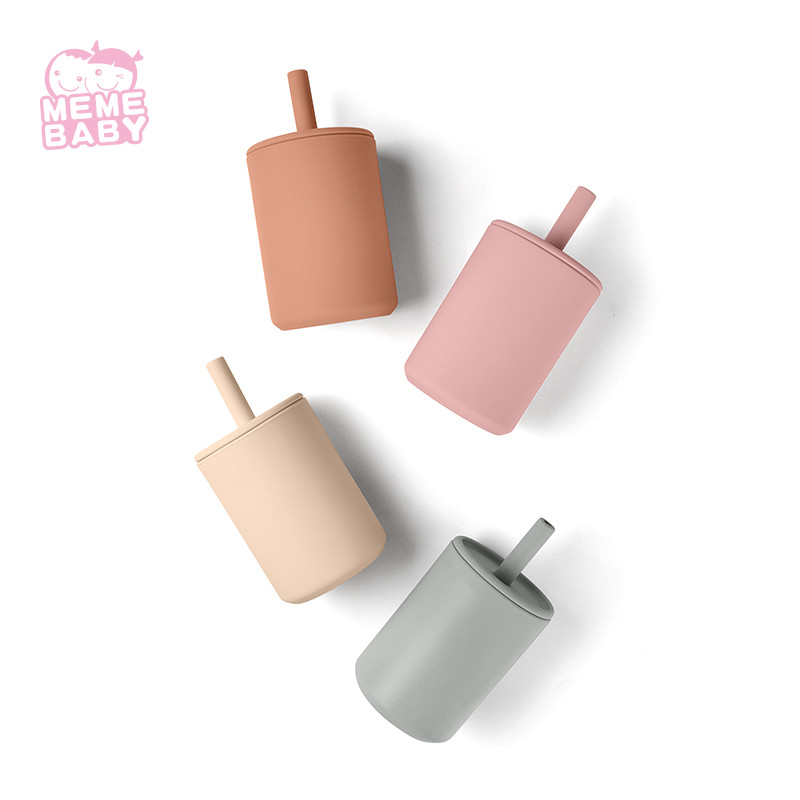 Chewable Sustainable Silicone Straw Cup Spillproof Toddlers Supplies
