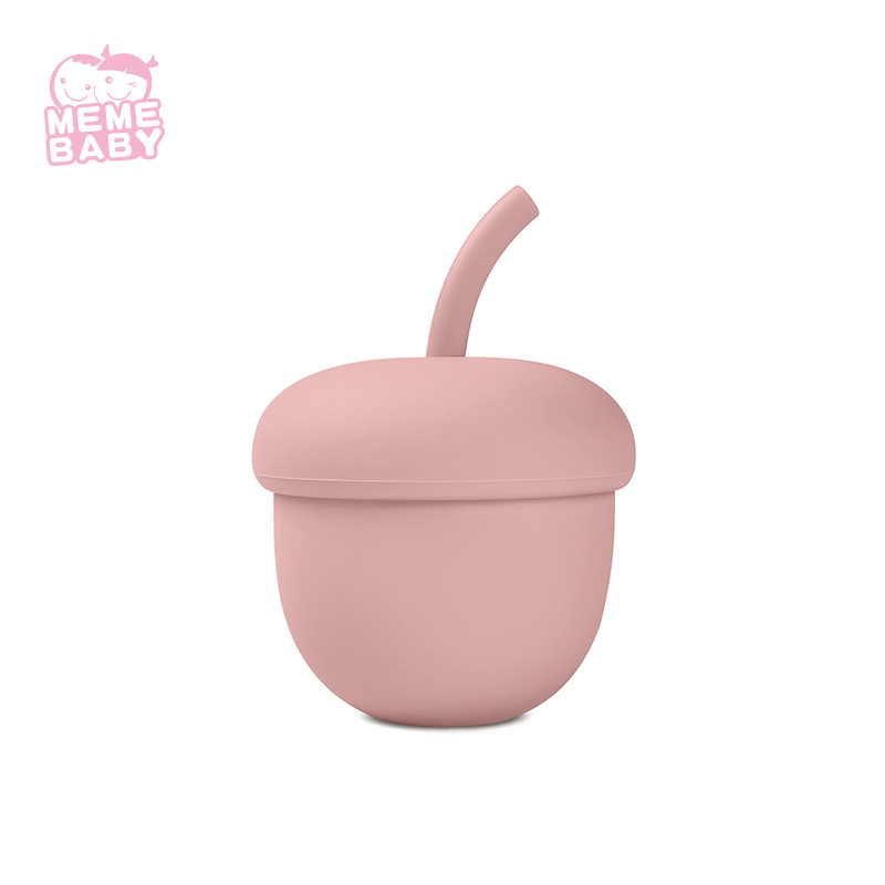 Cute Acorn Shape No Spill Silicone Baby Cup For Baby Care Room