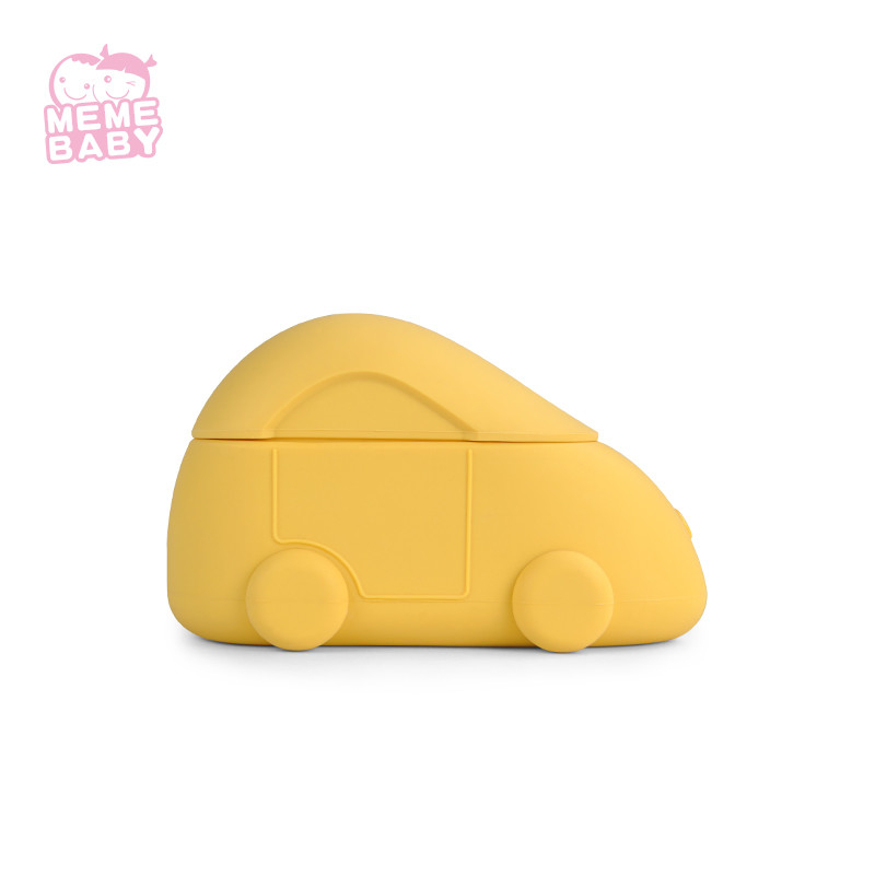 Silicone Bowl Baby Weaning Microwave Safe Cute Car Dust Proof Lid